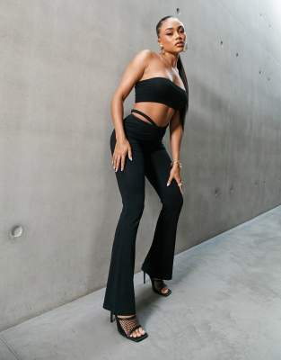 black flare out pants