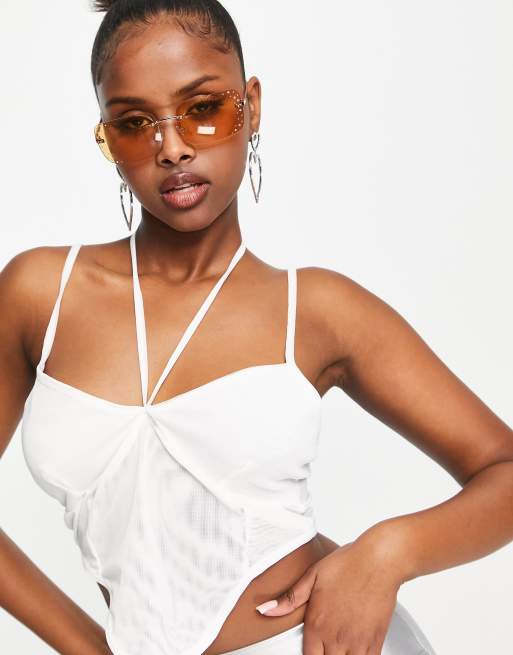 Asos white store mesh top