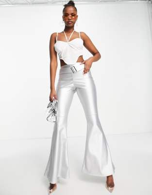 mesh white trousers