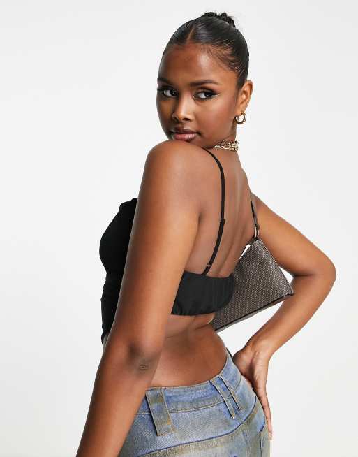 ASYOU mesh cowl scarf top in black , 2 of 4