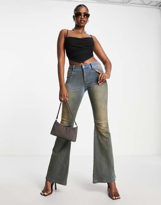 ASYOU mesh cowl scarf top in black , 3 of 4
