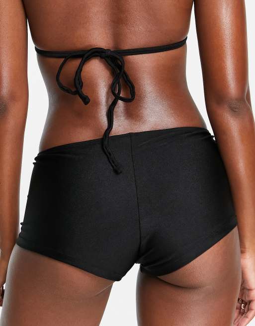 ASYOU mix and match cheeky short bikini bottom in black