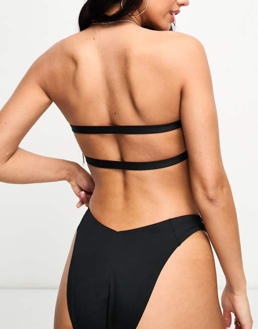 Backless high cut bandeau on sale swimsuit