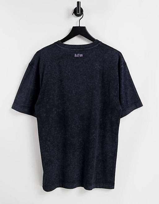  ASYOU oversized graphic t-shirt in washed black 