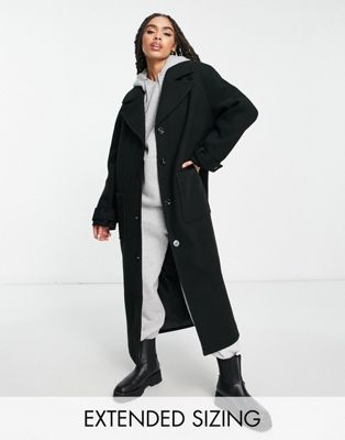 ASYOU oversized midaxi coat in black - ASOS Price Checker