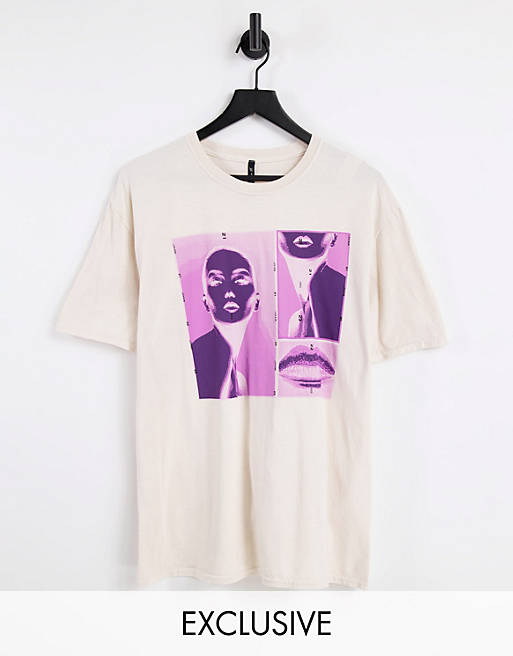 ASYOU oversized t-shirt with model graphic print