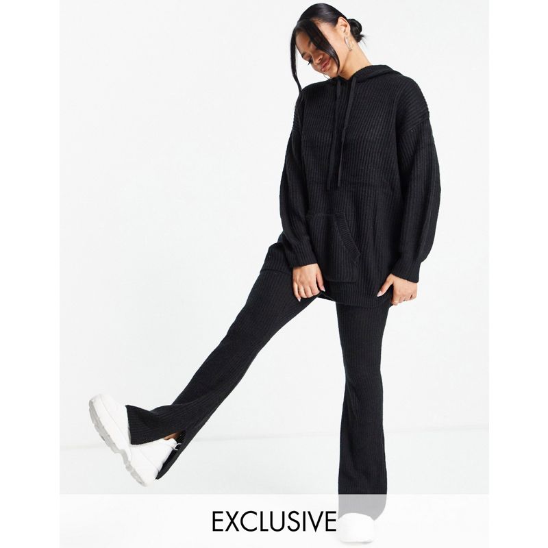 Pantaloni e leggings Donna ASYOU - Pantaloni a zampa neri in maglia