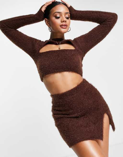  ASYOU – Peekaboo – Brun stickad topp, del av set, 4 av 4