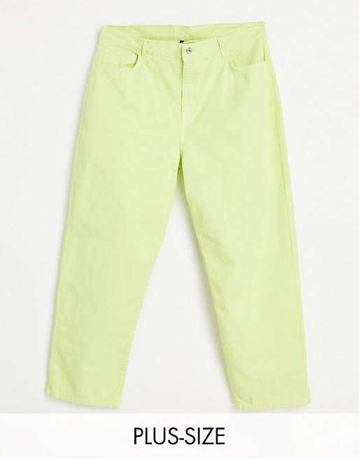 ASYOU Plus 90's dad jean in lime green