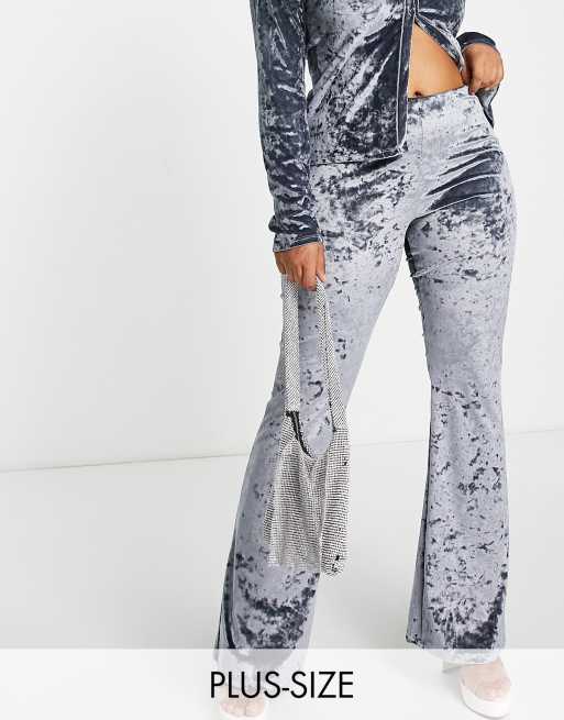 Plus size best sale velvet flare pants