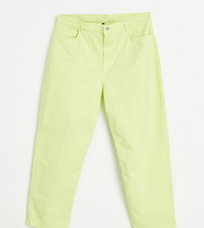 ASYOU Plus – Limegröna dad jeans i 90-talsstil-Grön/a