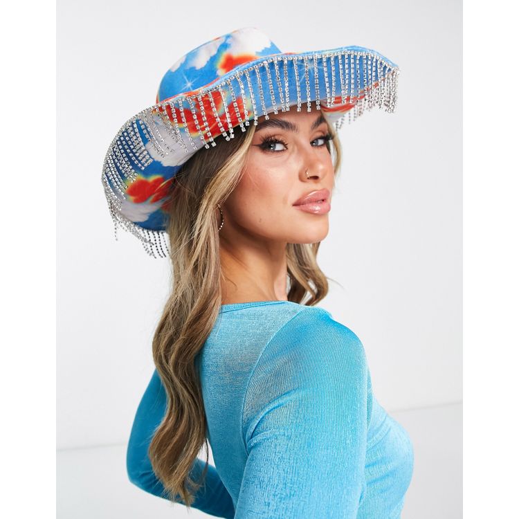 All Over Diamante Embellished Cowboy Hat