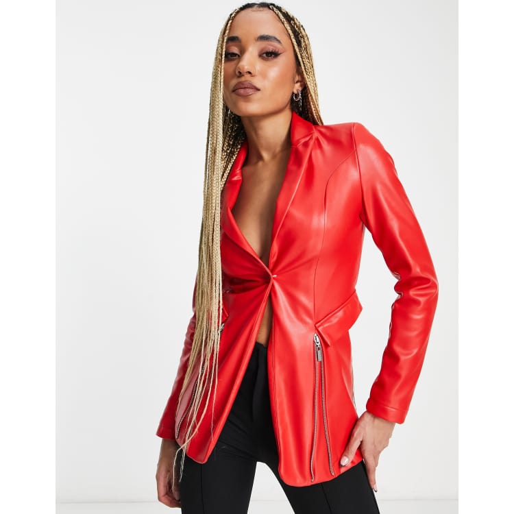 Red sales tailored jacket