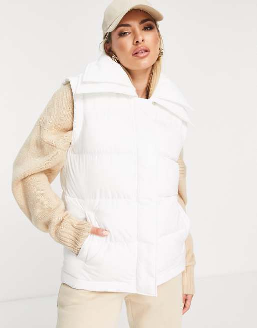 Womens puffer shop vest white