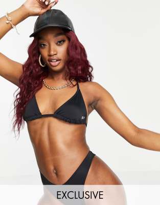 Asyou Triangle Bikini Top In Black Black ModeSens