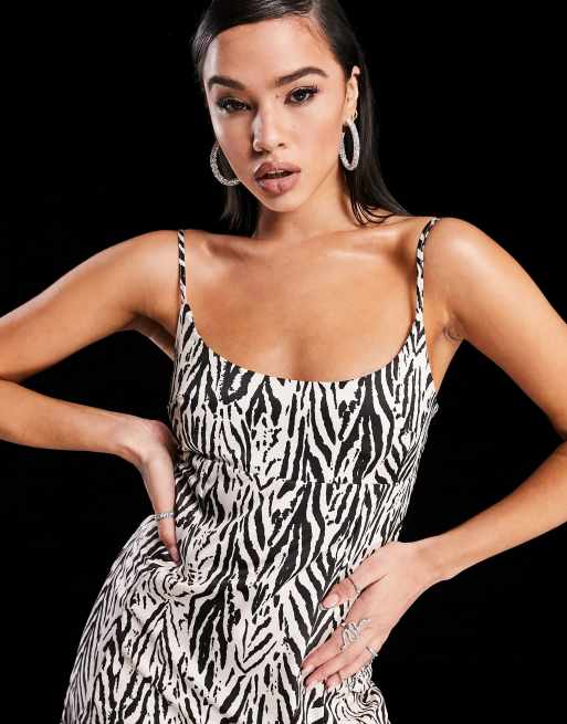 Satin hotsell zebra dress