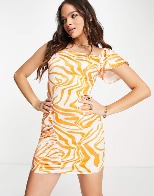 Asos yellow clearance zebra dress