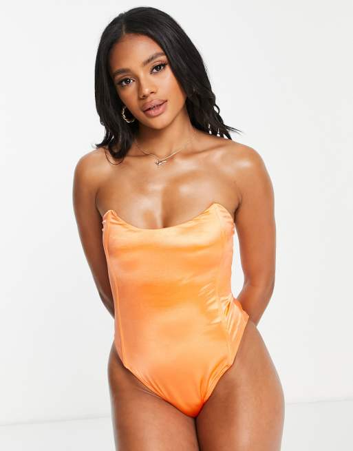 Satin swimsuit best sale