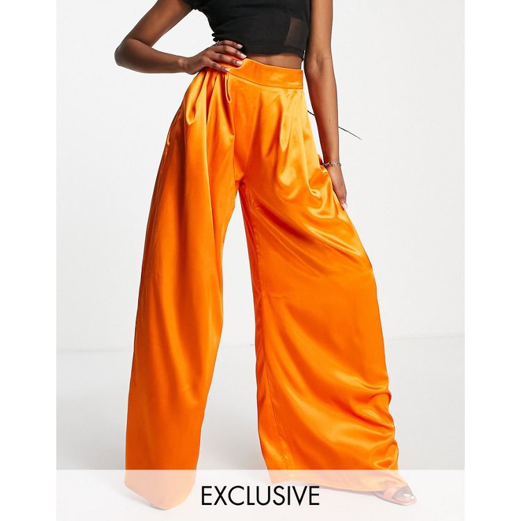 Orange Thali silk wide-leg trousers, Anaak