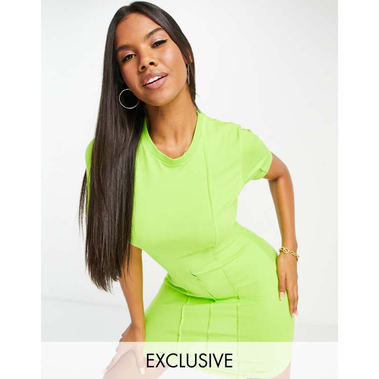 lime green t shirt dress
