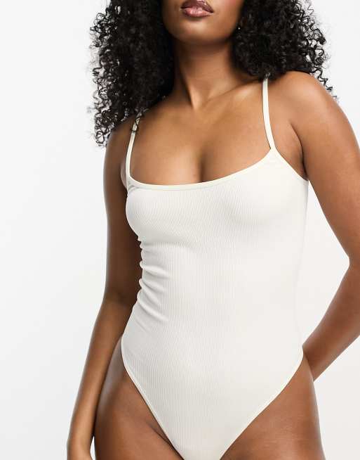 ASYOU seamless cami bodysuit in milk