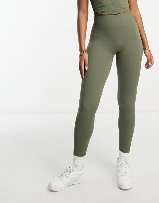 ASYOU seamless leggings in khaki, 2 of 4