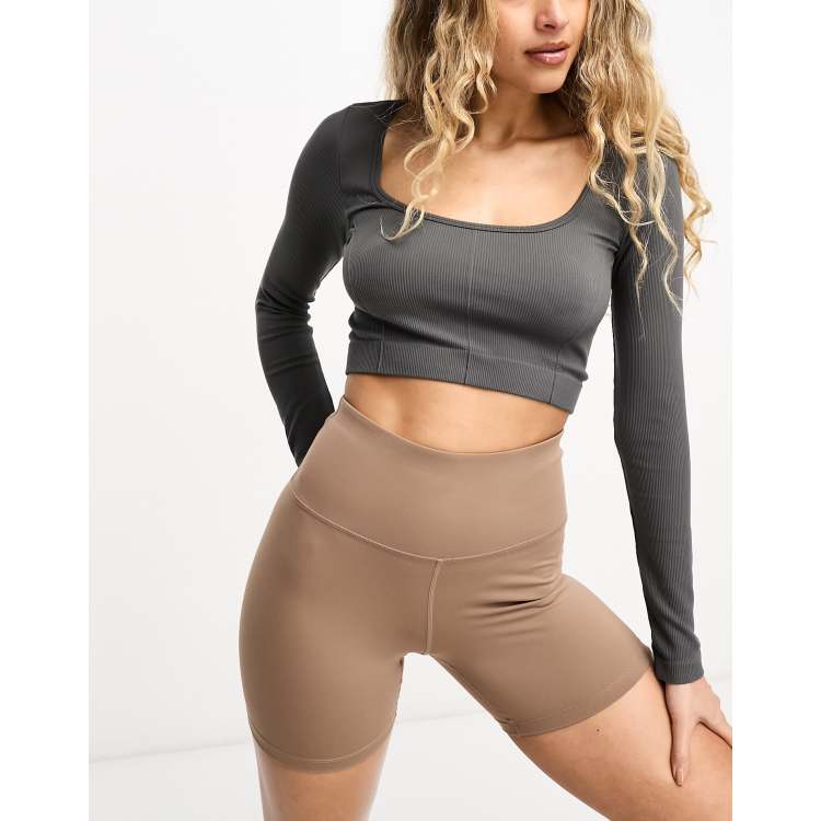 AsYou seamless long sleeve top in charcoal