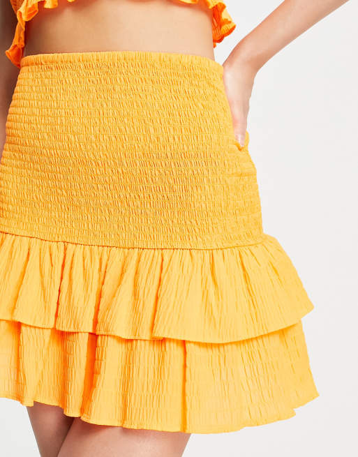 Ruffle mini skirt outlet yellow