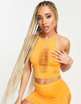 AsYou ASYOU slash cami co-ord in orange