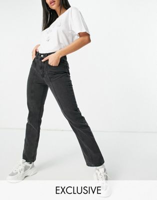 ASYOU slim mom jeans with seam detail in washed black - ASOS Price Checker