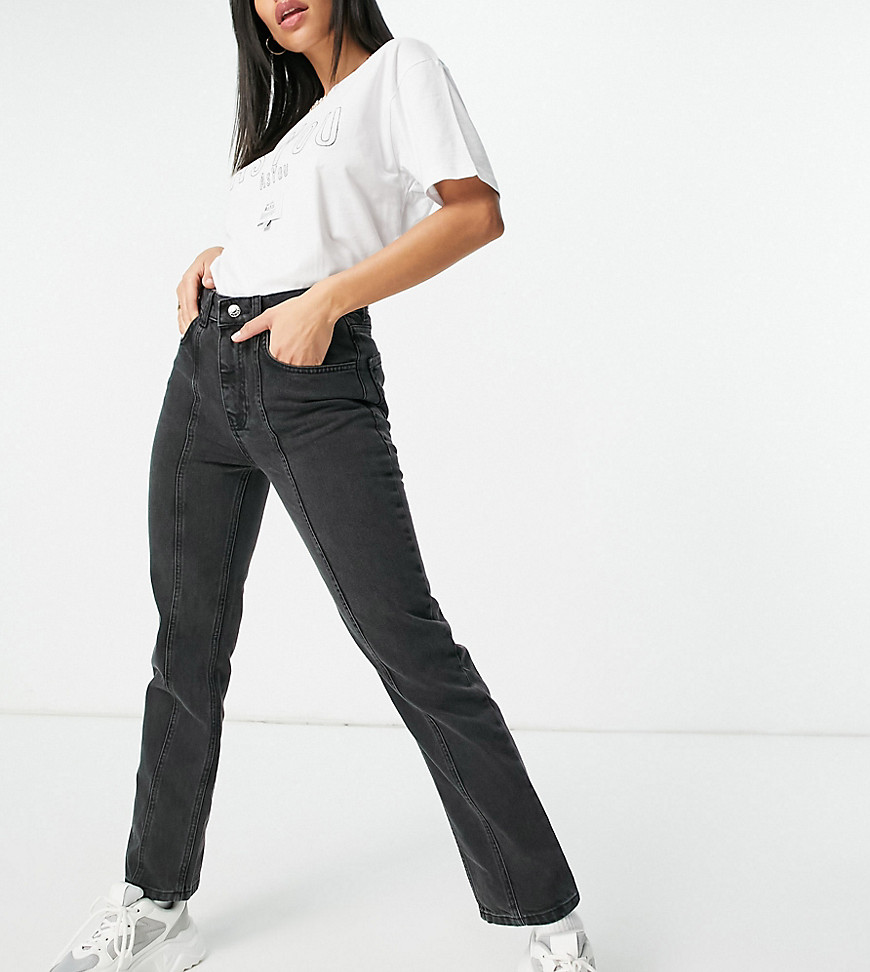 ASYOU slim mom jeans with seam detail in washed black