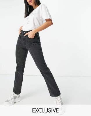 ASYOU slim mom jeans with seam detail in washed black | ASOS