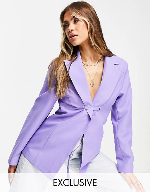 Suits & Separates ASYOU slimline blazer in lilac 