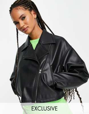 ASYOU - Sort cropped jakke i PU