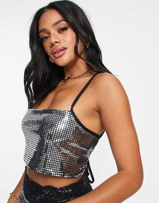 Asos sequin tops best sale