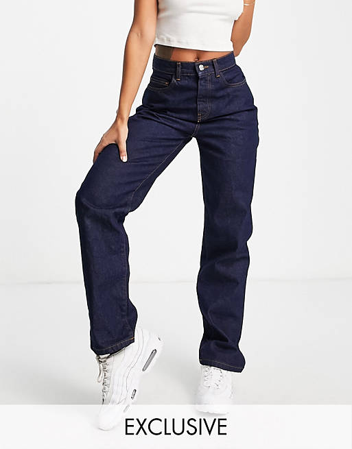 ASYOU straight puddle jeans in indigo wash