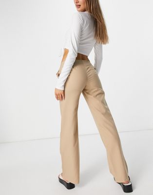 AsYou super low rise relaxed pants in brown