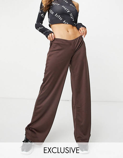 ASYOU super low rise relaxed trouser in brown