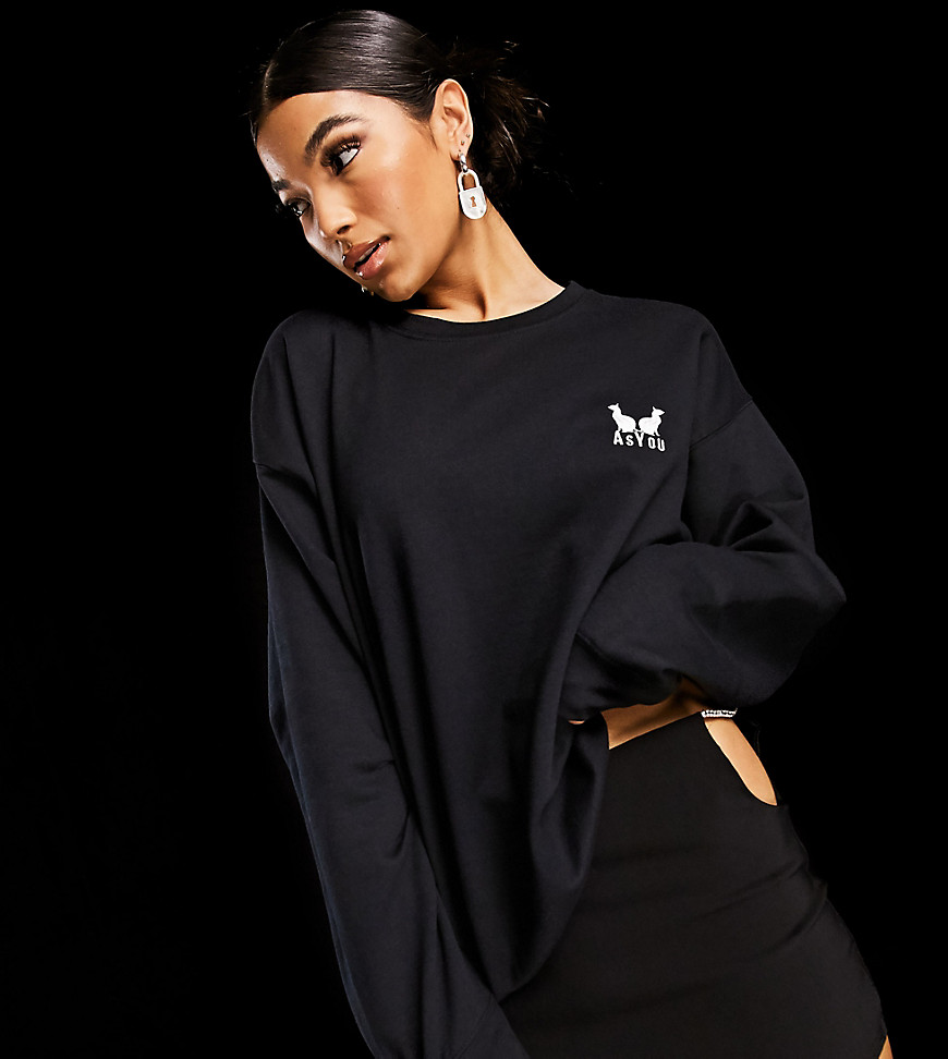 AsYou sweatshirt in black with embroidery