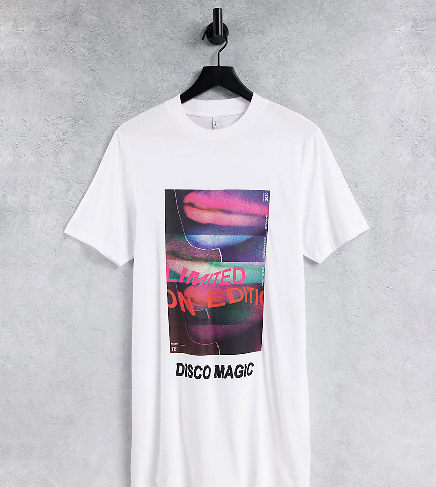 ASYOU t-shirt dress with disco magic graphic in white