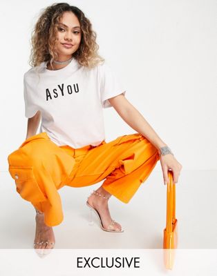 ASYOU - T-shirt oversize à logo - Blanc