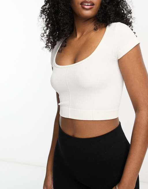 ASYOU - Top sans coutures à mancherons - Lait
