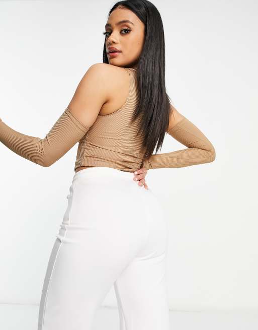 ASYOU top with sleeves in tan, 2 of 4