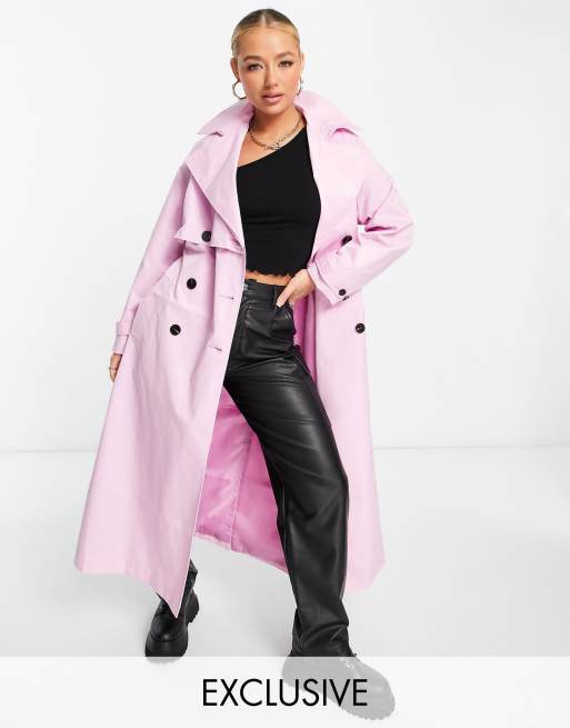 AsYou - Trench met riem en heuptas in roze