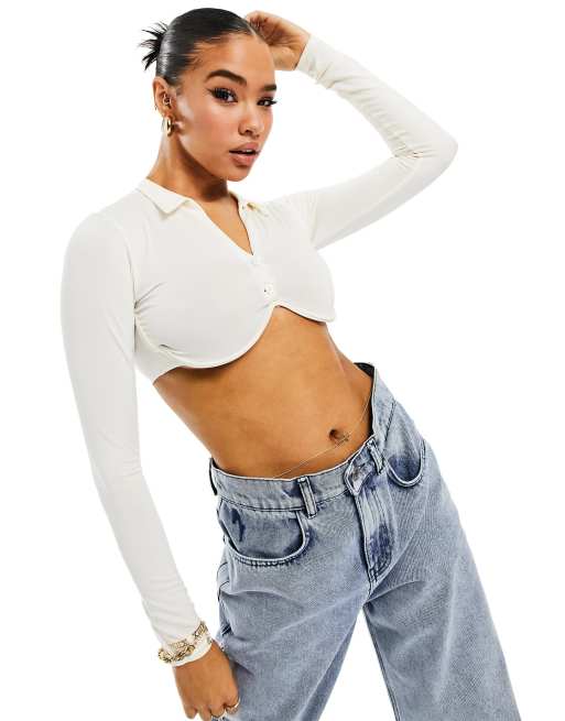 White underwire store crop top