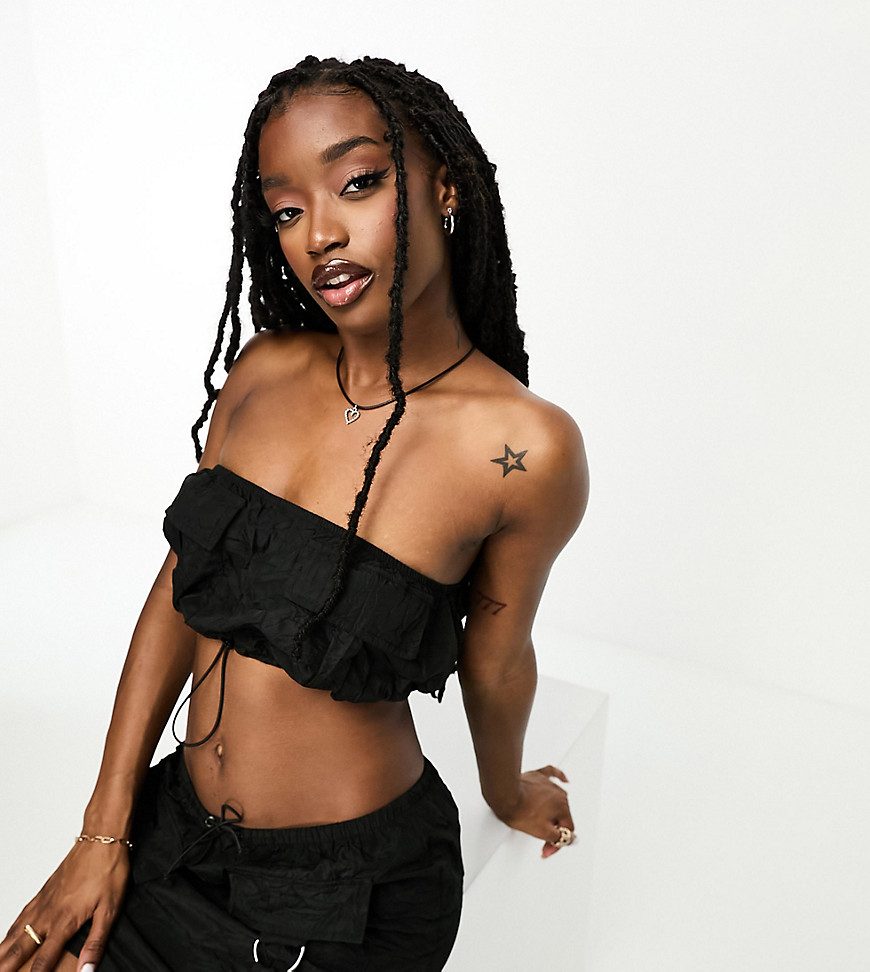 Asyou Utility Crop Top In Black - Part Of A Set