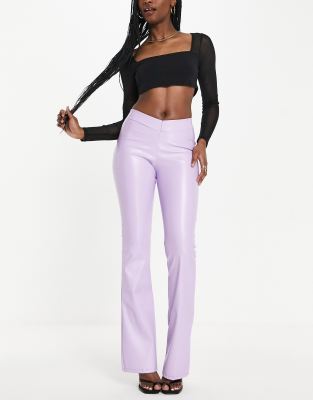 ASYOU v waist PU trouser in lilac - ASOS Price Checker