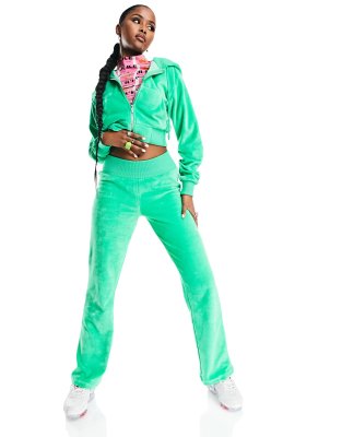 green velour sweatsuit