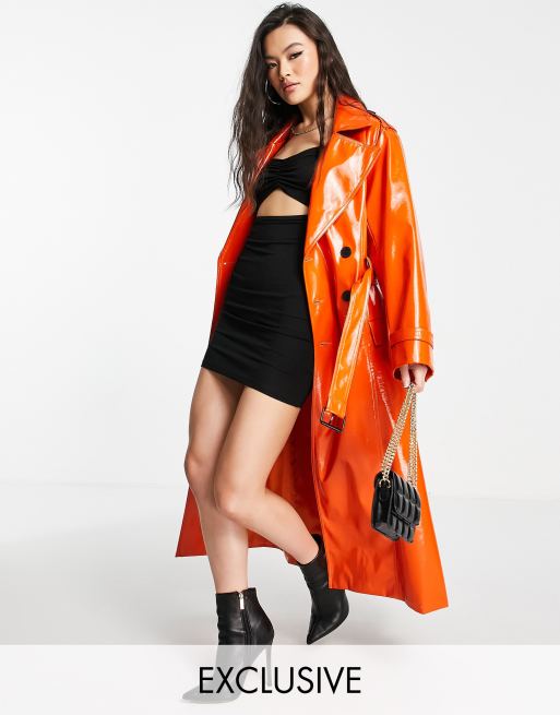 Asos vinyl cheap trench coat