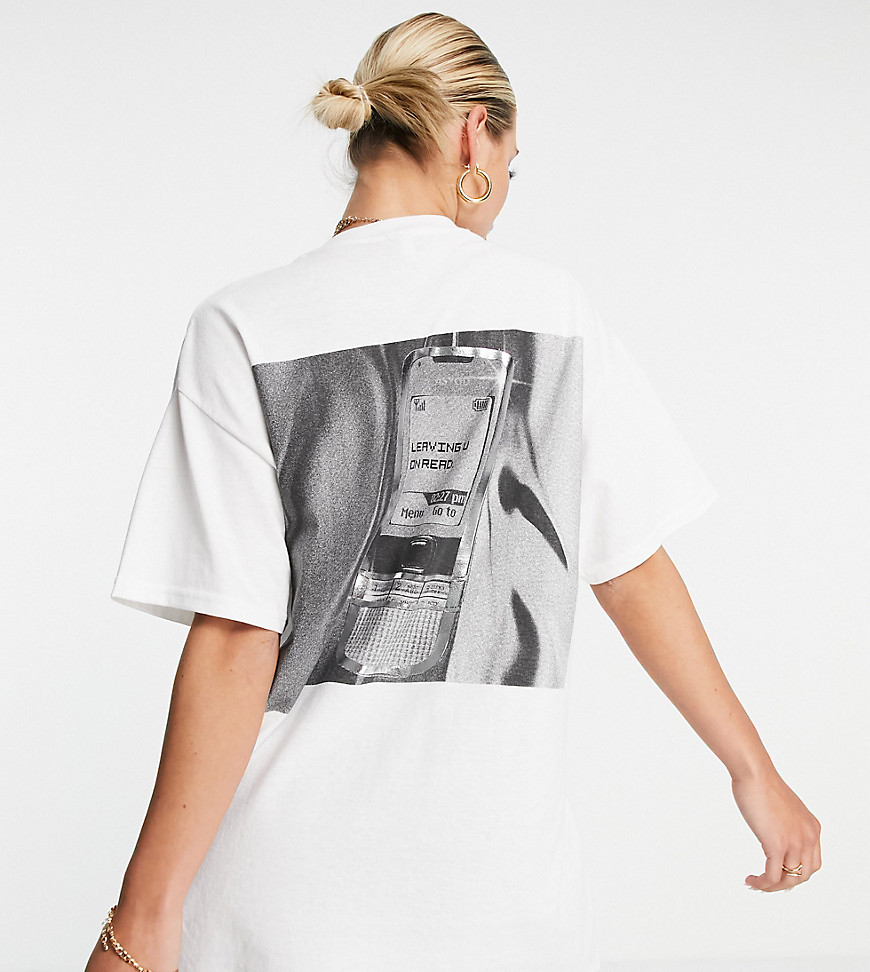 ASYOU – Vit t-shirt i oversize med fototryck